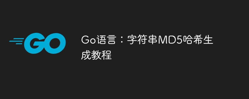 Go语言:字符串MD5哈希生成教程