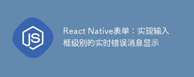 React Native表单:实现输入框级别的实时错误消息显示