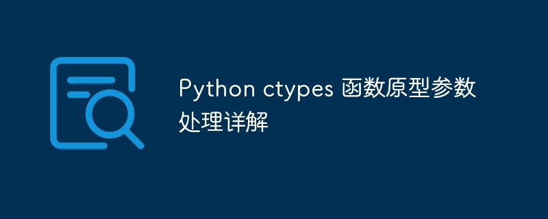 Pythonctypes参数详解与使用技巧