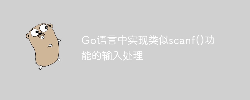 Go语言scanf输入处理全解析