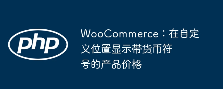 WooCommerce:在自定义位置显示带货币符号的产品价格