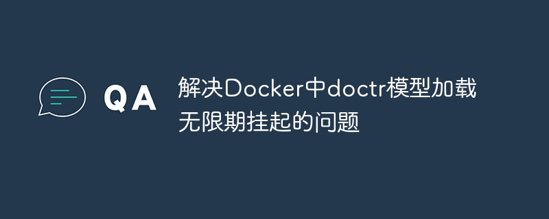 解决Docker中doctr模型加载无限期挂起的问题