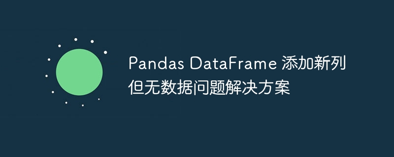 Pandas DataFrame 添加新列但无数据问题解决方案