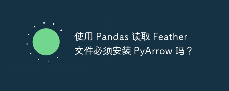 使用 Pandas 读取 Feather 文件必须安装 PyArrow 吗?