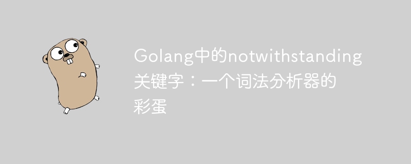 Golang中的notwithstanding关键字:一个词法分析器的彩蛋