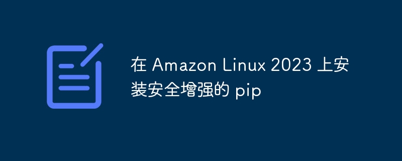 在 Amazon Linux 2023 上安装安全增强的 pip