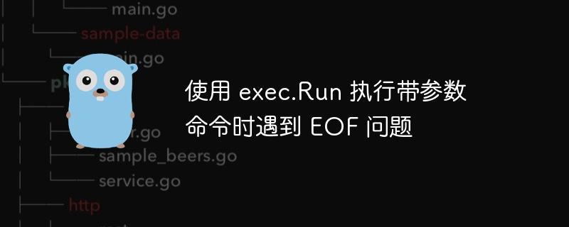 使用 exec.Run 执行带参数命令时遇到 EOF 问题