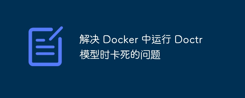 解决 Docker 中运行 Doctr 模型时卡死的问题