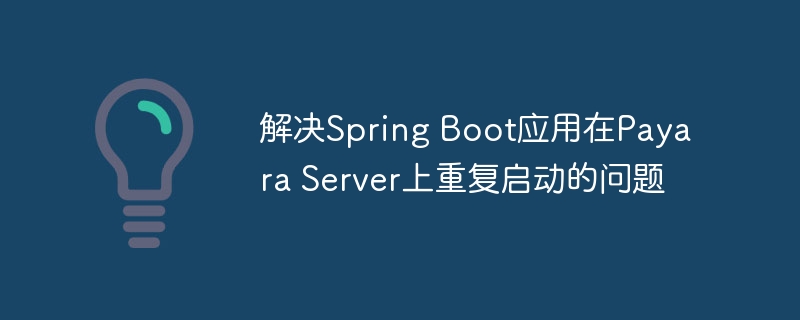 SpringBoot在Payara重复启动问题解决