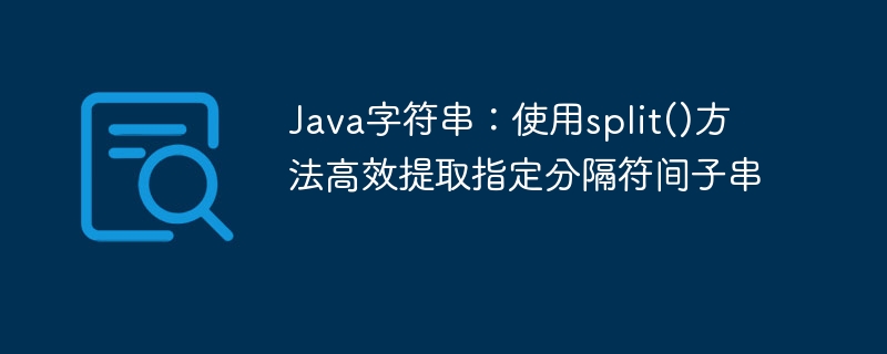 Javasplit()提取指定分隔符技巧