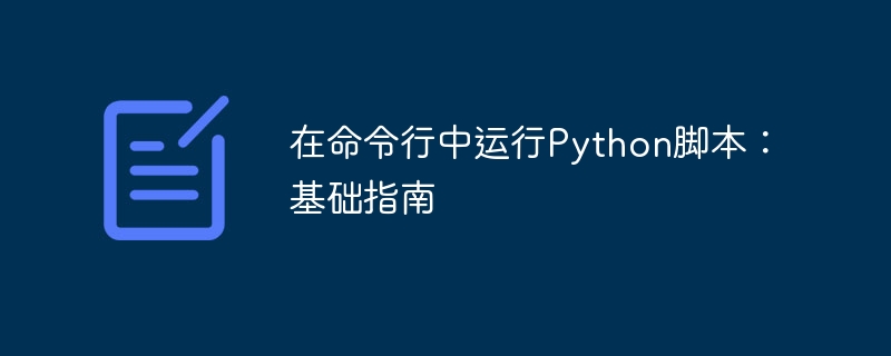 在命令行中运行Python脚本：基础指南
