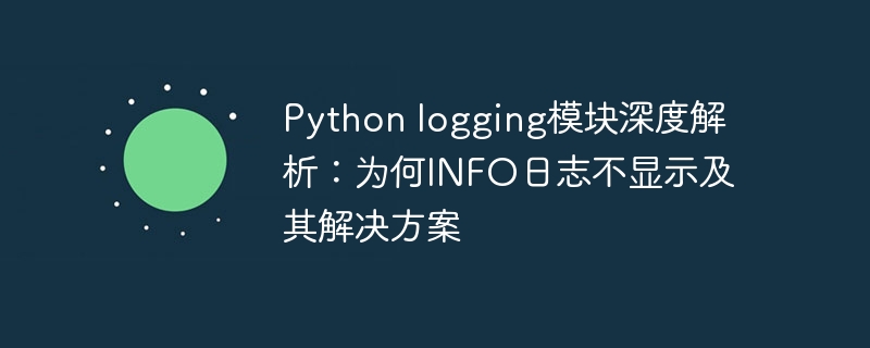Pythonlogging不显示INFO日志解决方法