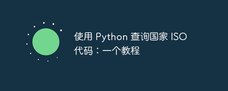 Python获取国家ISO代码教程