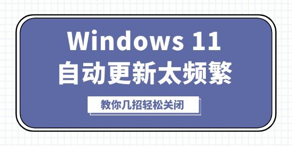Windows 11自动更新太频繁 教你几招轻松关闭