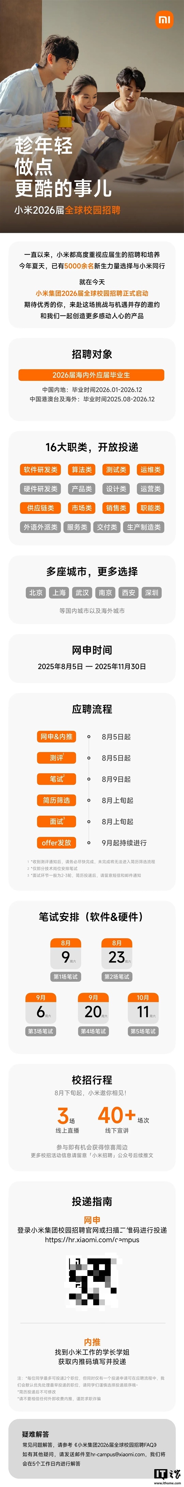 小米2026校招开启，16大岗位火热招聘中
