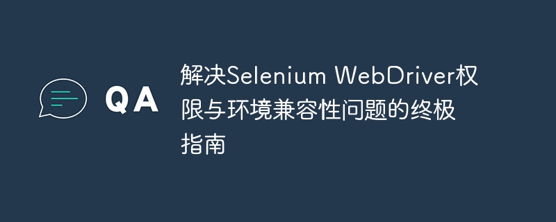 Selenium权限问题终极解决指南