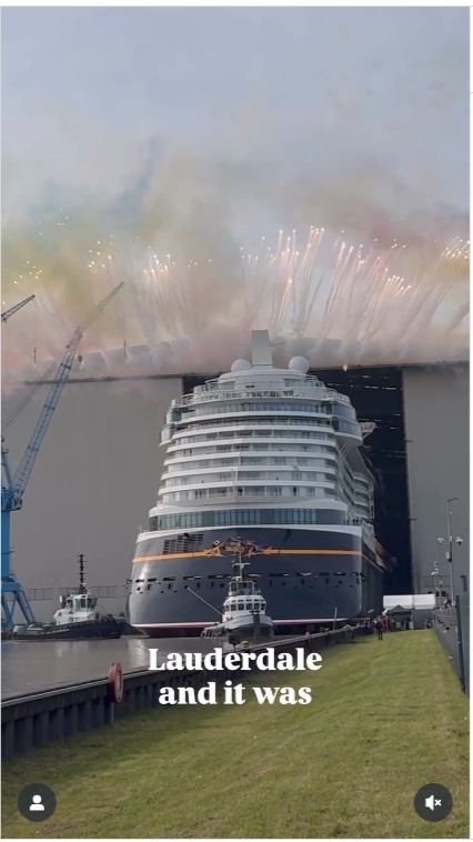 迪士尼愿望级邮轮“命运号”下水，第四艘将开建