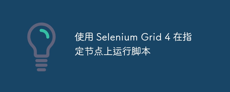 SeleniumGrid4如何指定节点运行脚本
