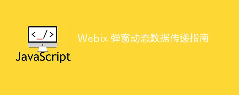Webix弹窗数据传递技巧解析