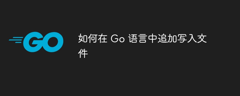 Go语言文件追加写入方法全解析