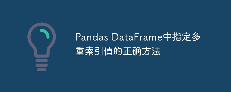 Pandas DataFrame中指定多重索引值的正确方法
