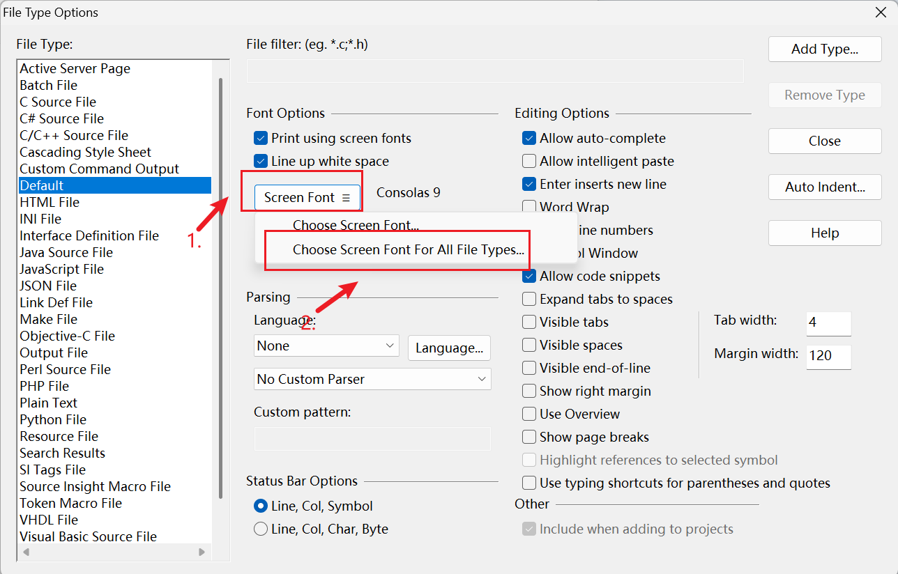 source insight如何设置字体?source insight设置字体的方法