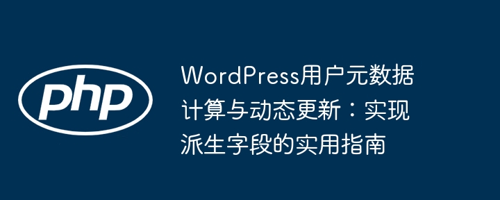 WordPress用户元动态计算与更新技巧