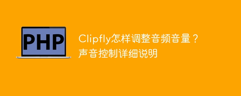 Clipfly怎样调整音频音量？声音控制详细说明