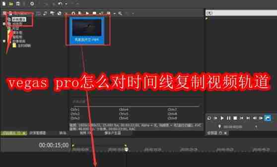 vegas pro怎么对时间线复制视频轨道
