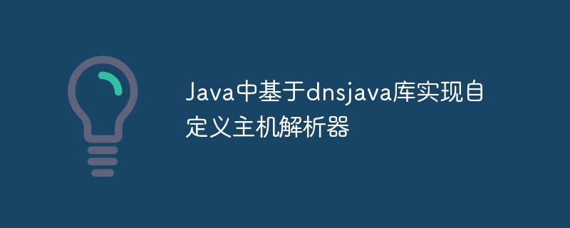 JavaDNS解析器：DNSJava自定义主机解析教程