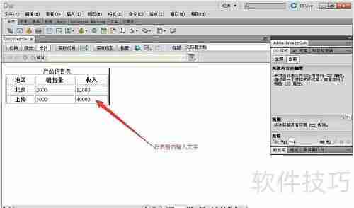 Dreamweaver CS5创建数据表