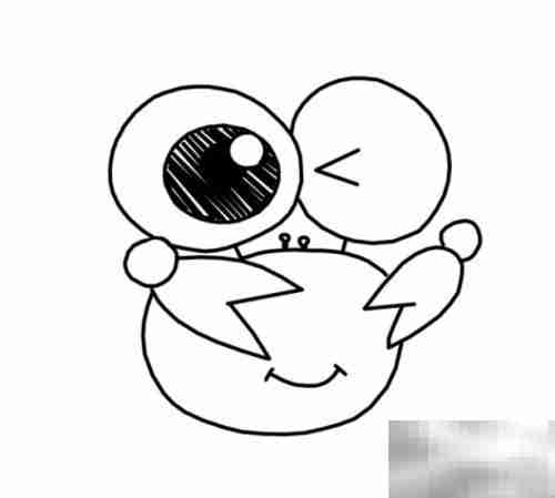 大眼睛螃蟹简笔画