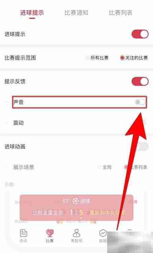 赛酷体育关闭声音提醒方法