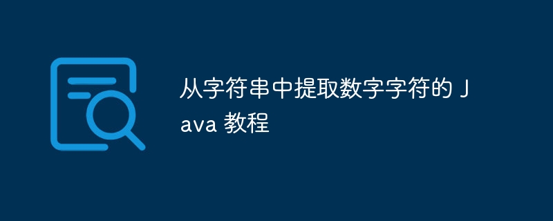 提取数字字符的Java教程