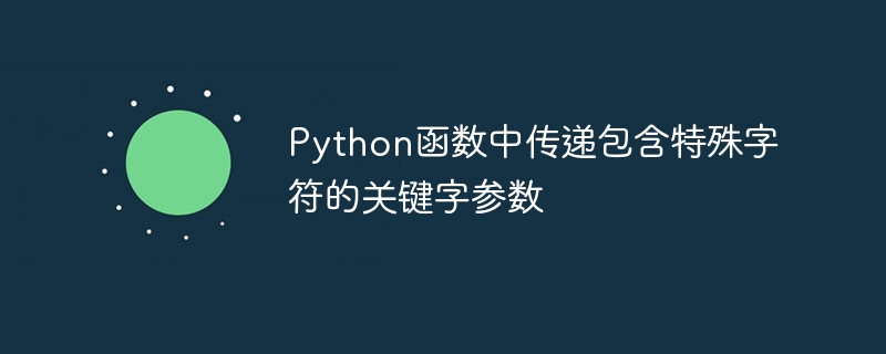 Python函数中传递包含特殊字符的关键字参数