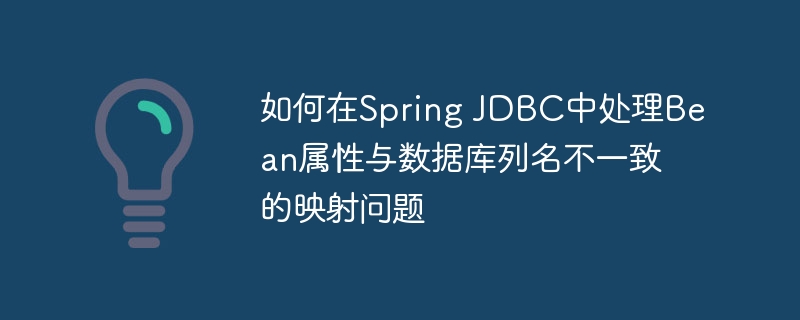 SpringJDBC属性与列名不一致映射技巧