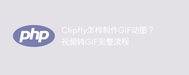 Clipfly视频转GIF教程：制作GIF步骤详解