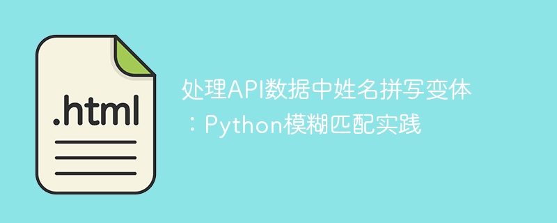 处理API数据中姓名拼写变体：Python模糊匹配实践