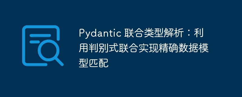 Pydantic 联合类型解析:利用判别式联合实现精确数据模型匹配