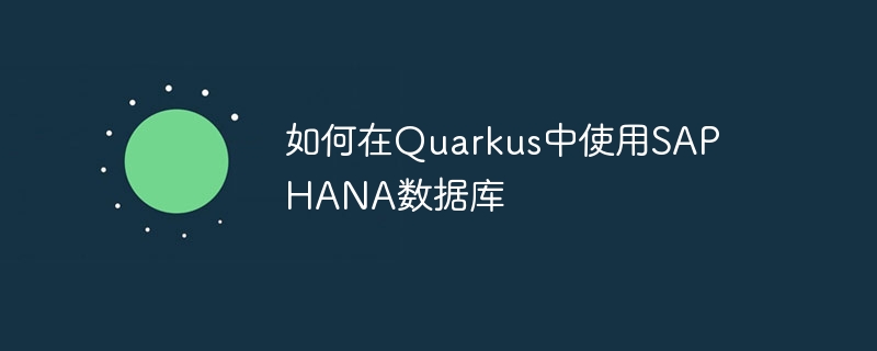 如何在Quarkus中使用SAP HANA数据库