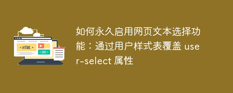 永久启用文本选择：如何设置user-select属性
