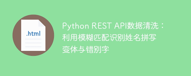 Python REST API数据清洗:利用模糊匹配识别姓名拼写变体与错别字