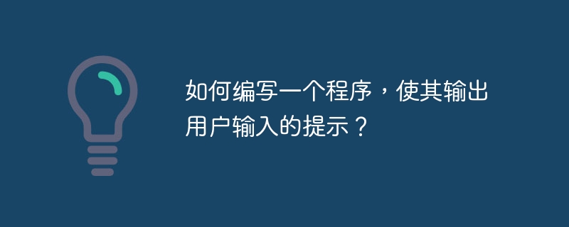 如何编写一个程序,使其输出用户输入的提示?