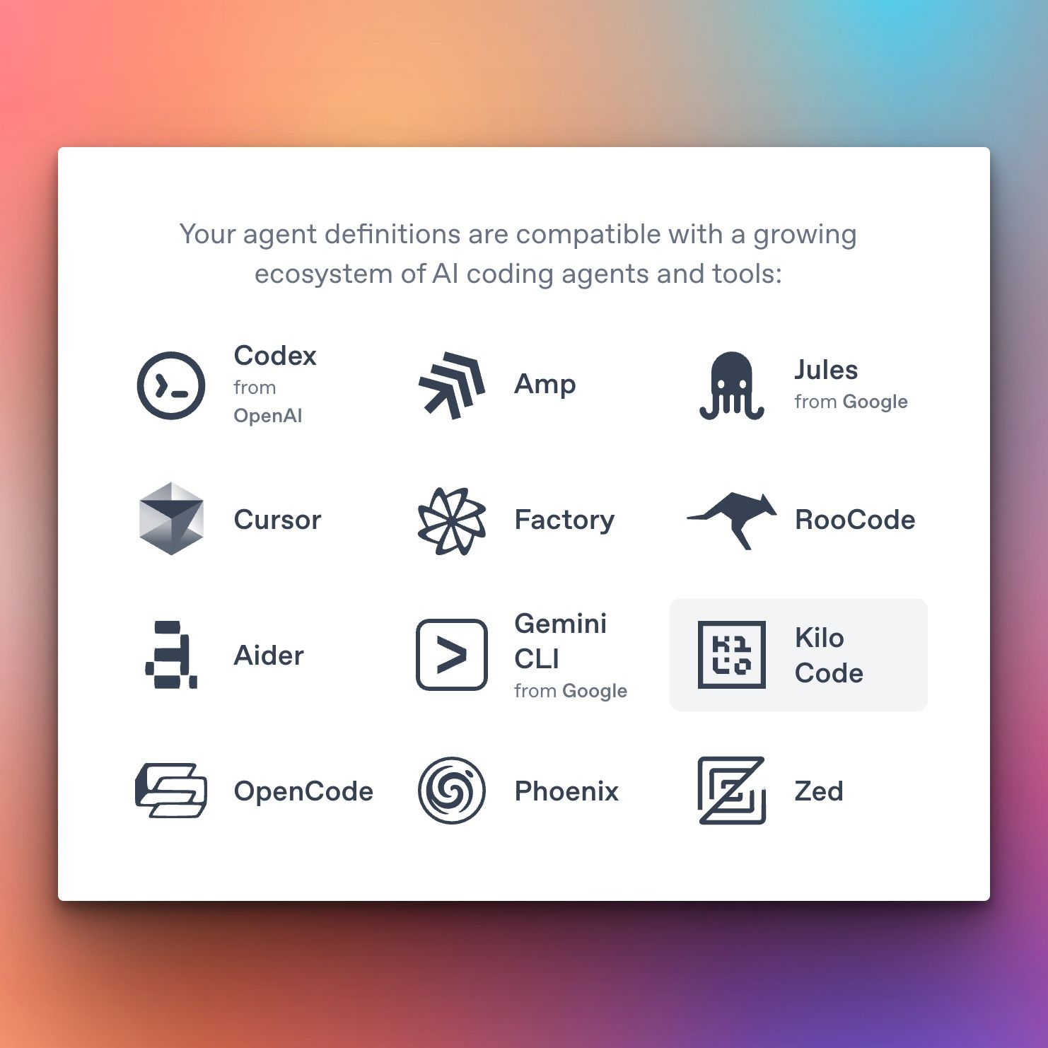 开源编辑器KiloCode支持AGENTS.md