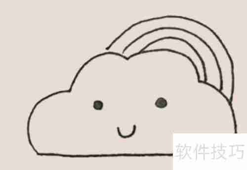 彩虹云简笔画