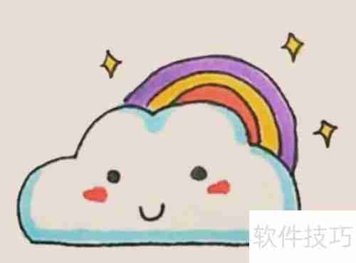 彩虹云简笔画