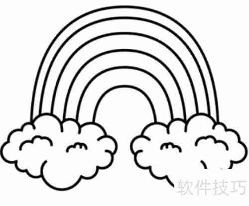 彩虹云简笔画
