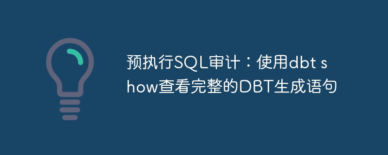 预执行SQL审计：使用dbt show查看完整的DBT生成语句