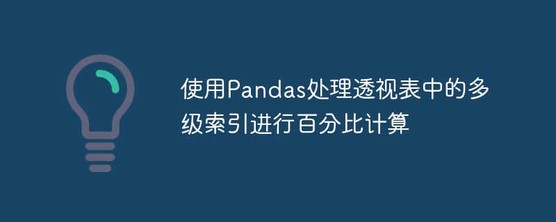 Pandas多级索引透视表百分比计算方法