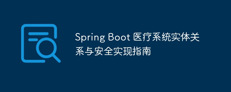 Spring Boot 医疗系统实体关系与安全实现指南
